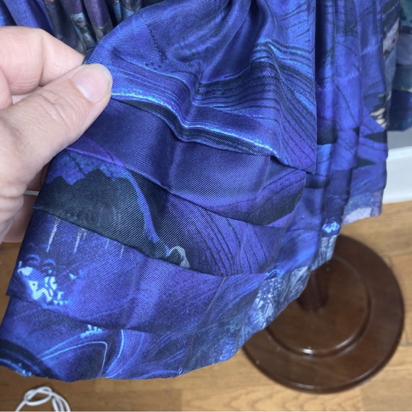 ROCHAS Dress size 4 /40 Blouson tiered Paris fashion French liquid abstract art - Picture 9 of 15